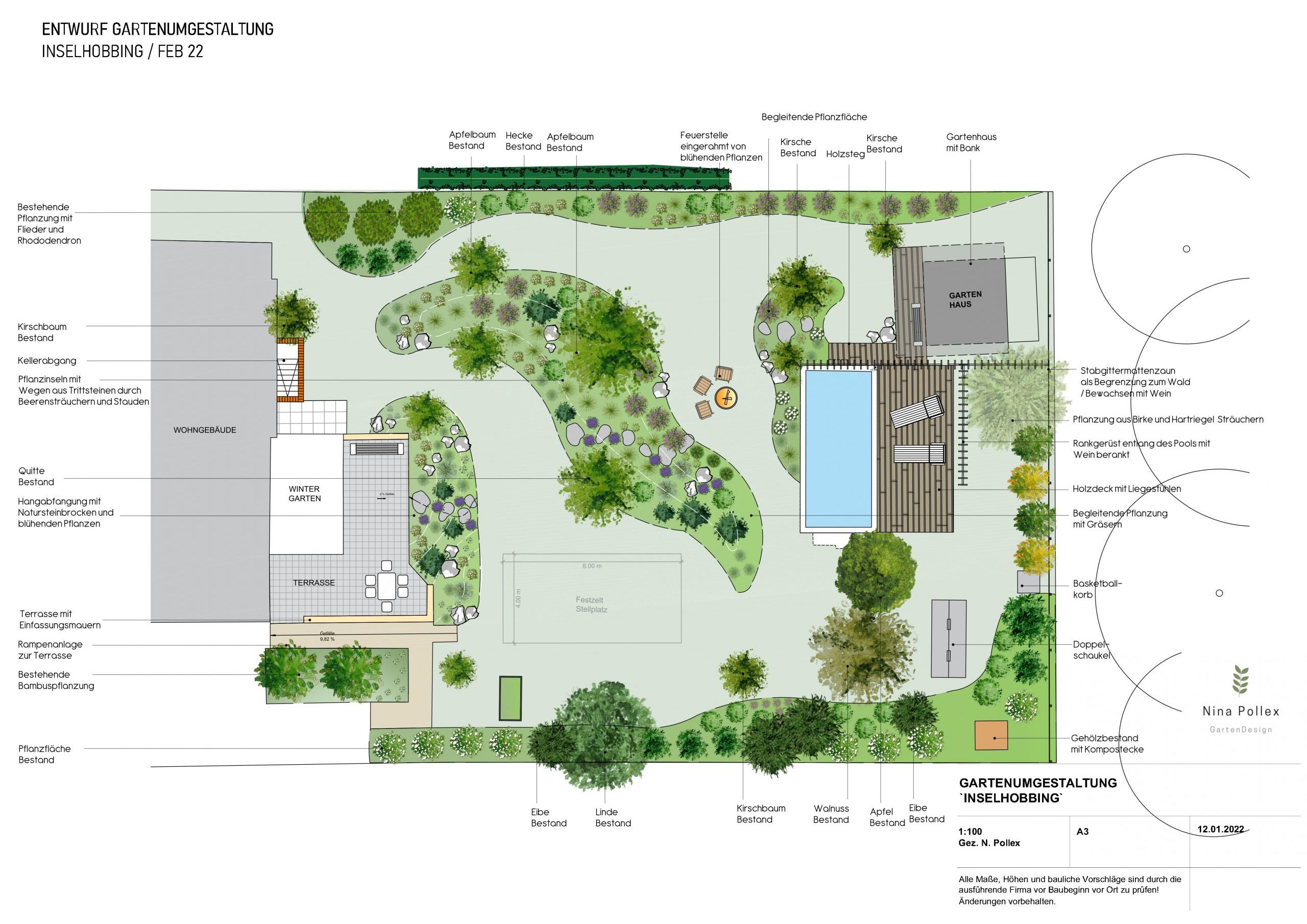 Entwurfsplan Garten Nina Pollex