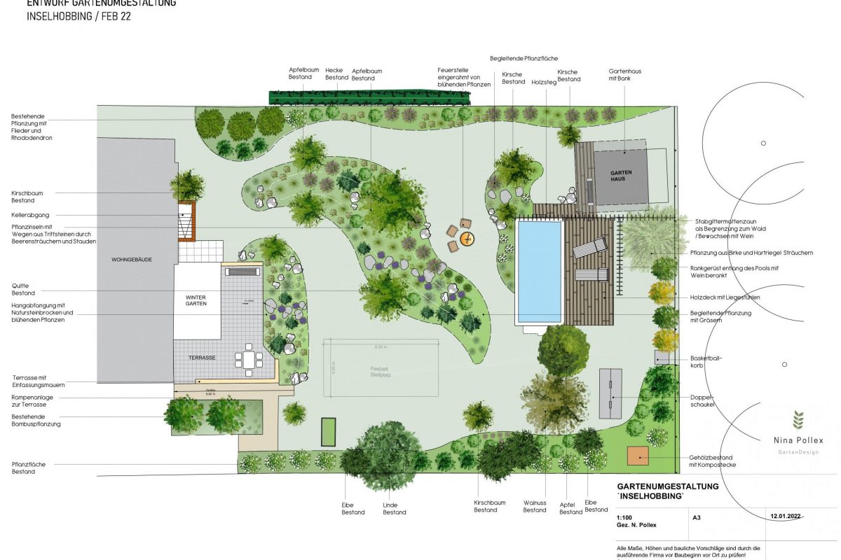 Entwurfsplan Garten Nina Pollex